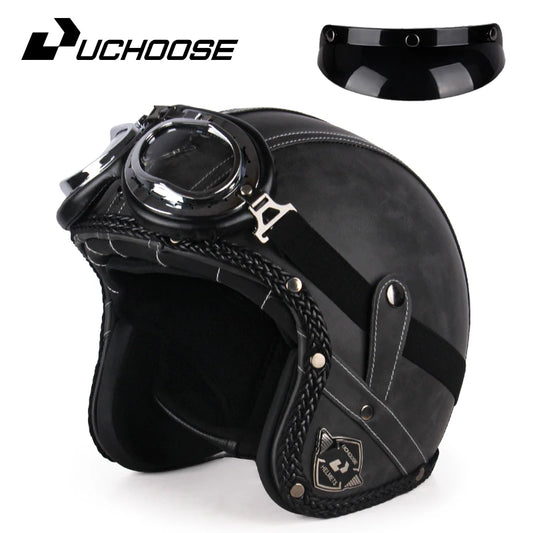 Uchoose Vintage Half Face Helmet | Leather - View 18 | Henderson Shop