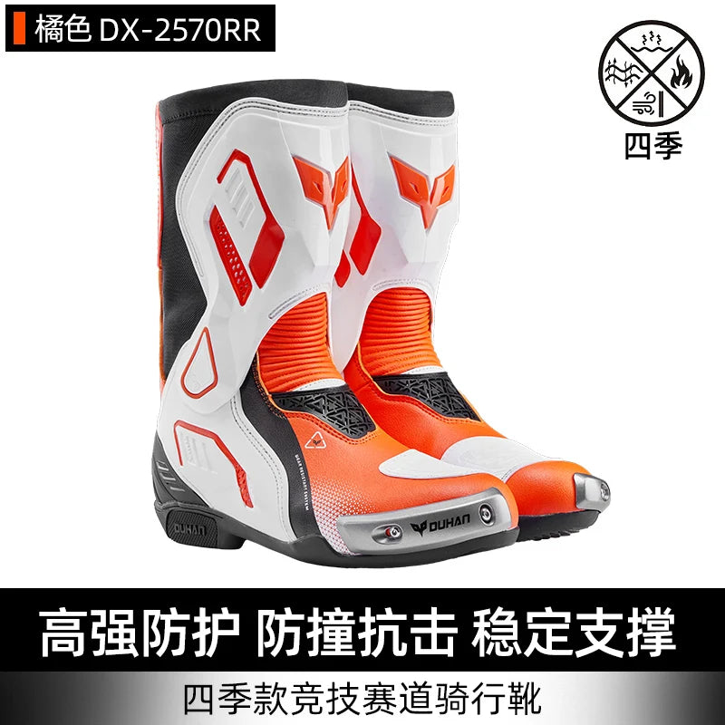 DUHAN New Motorcycle Boots Wear Resistant And Anti Fall Motorcycle Riding Boots Men Motocross Racing Boots