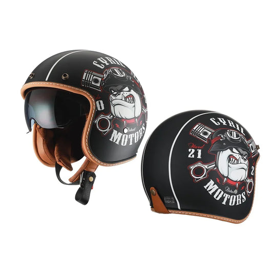 Vintage Half Face Helmet | DOT Certified & ECE Certified - View 13 | Henderson Shop