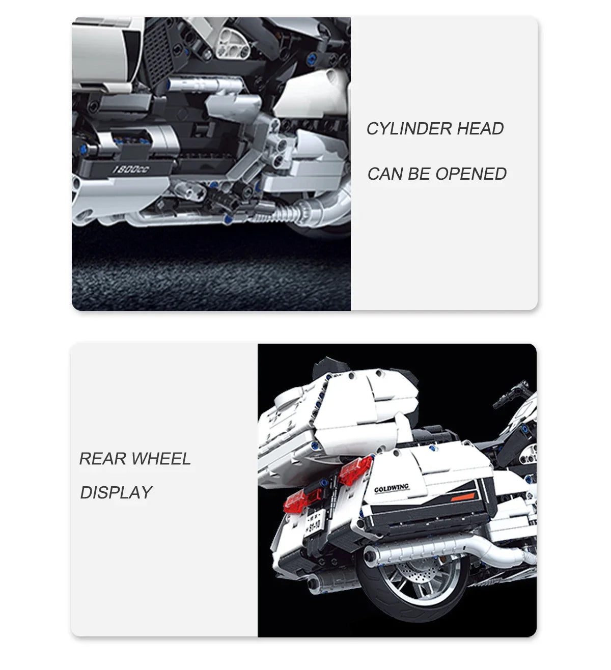 Hendersonshop Gold Wing Touring Motorcycle Technical Model Building Blocks MOC