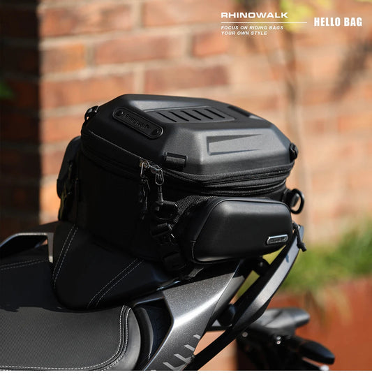 Rhinowalk Hard Shell Pannier - additional angle showing motorcycle pannier bag features and details