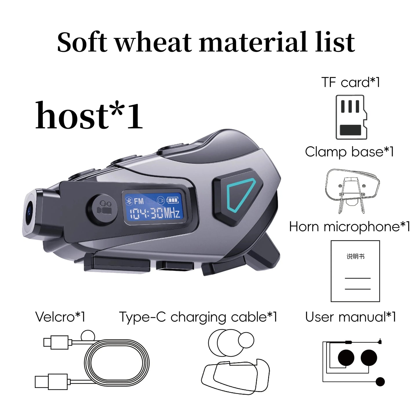 K10 Motorcycle Helmet Bluetooth 5.4 Headset Waterproof Earphone with LCD Display Stereo FM Radio 1080P HD Video Dashcam - View 22