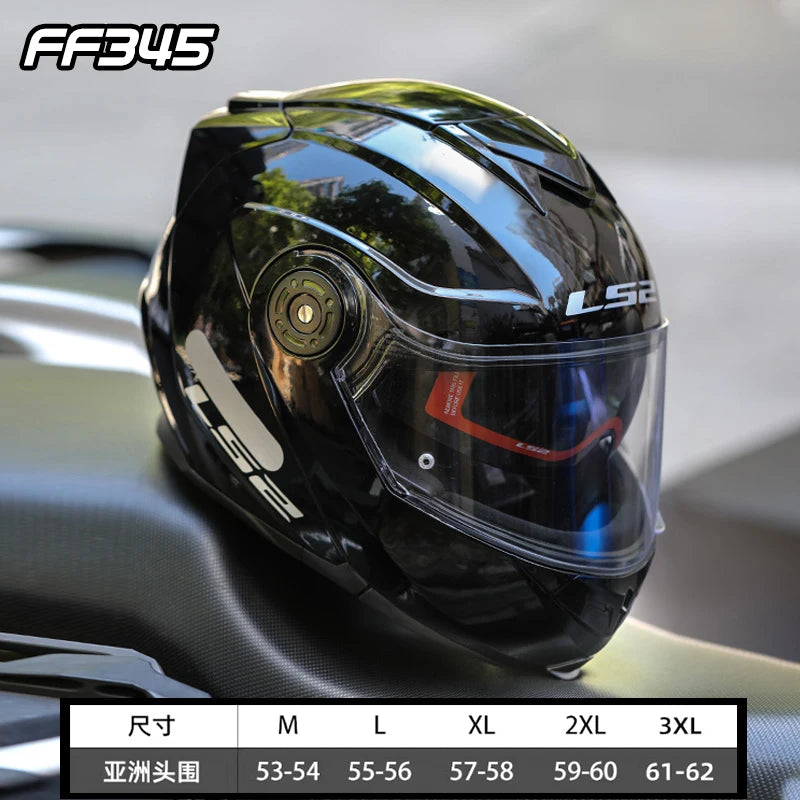 Hendersonshop Original LS2 FF345 Motorcycle Helmet Flip Up Full Face Casque
