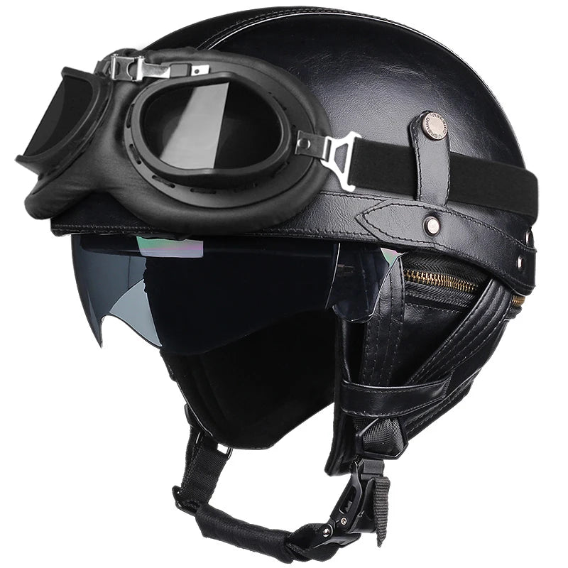 Vintage Half Face Helmet | Leather - View 21 | Henderson Shop