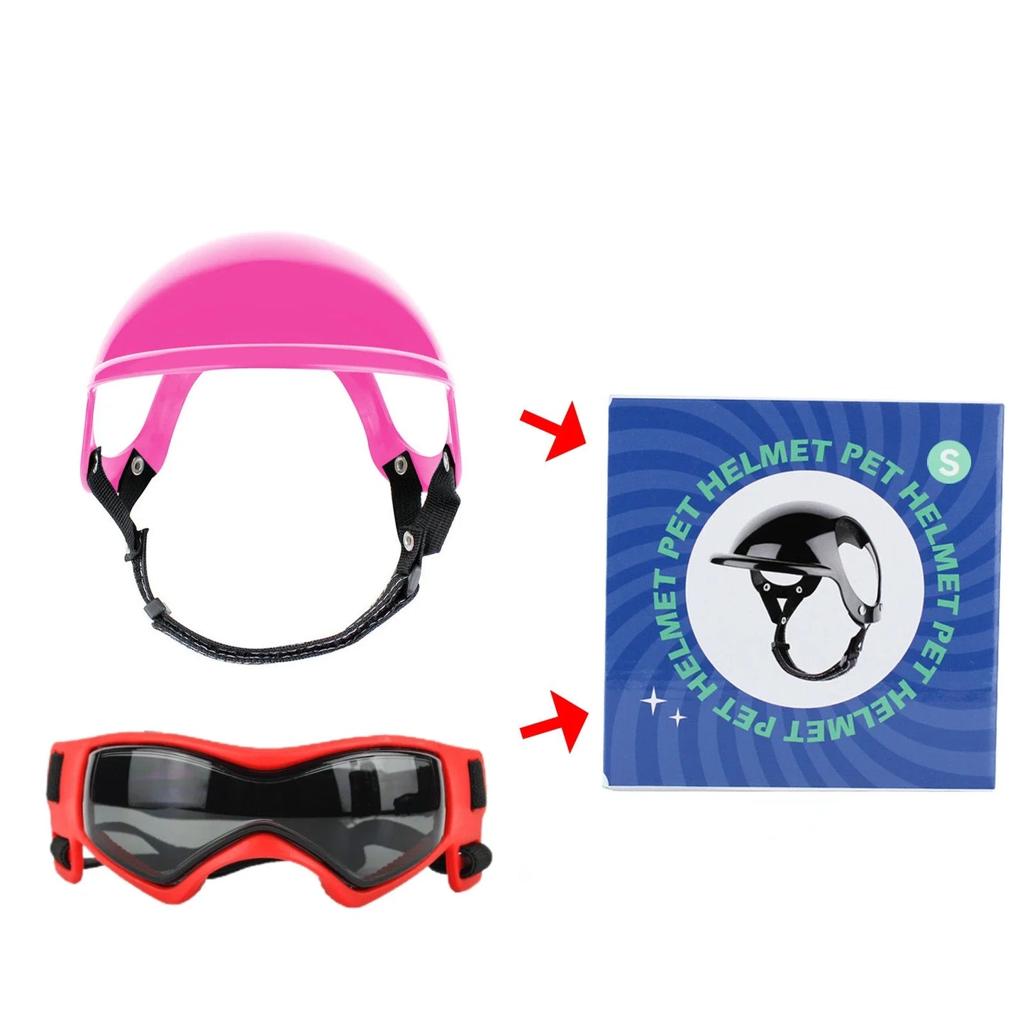 ATUBAN Dog Helmet and Dog Goggles for Small Dogs-Pet Motorcycle