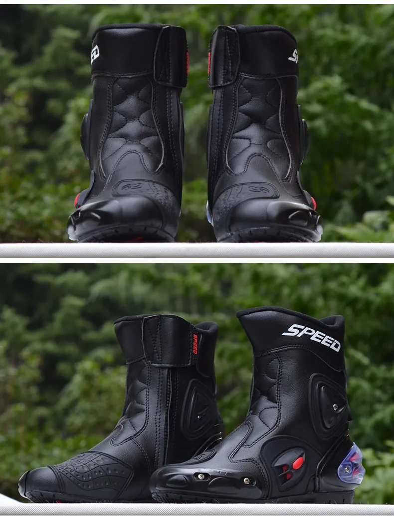 Motorcycle Boots Microfiber Leather Motorbike Anticollision Foot Ankle Protec... | Henderson Shop