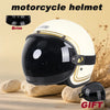 Retro Motorcycle Helmet with Goggle Set - Vintage Style | Henderson Shop