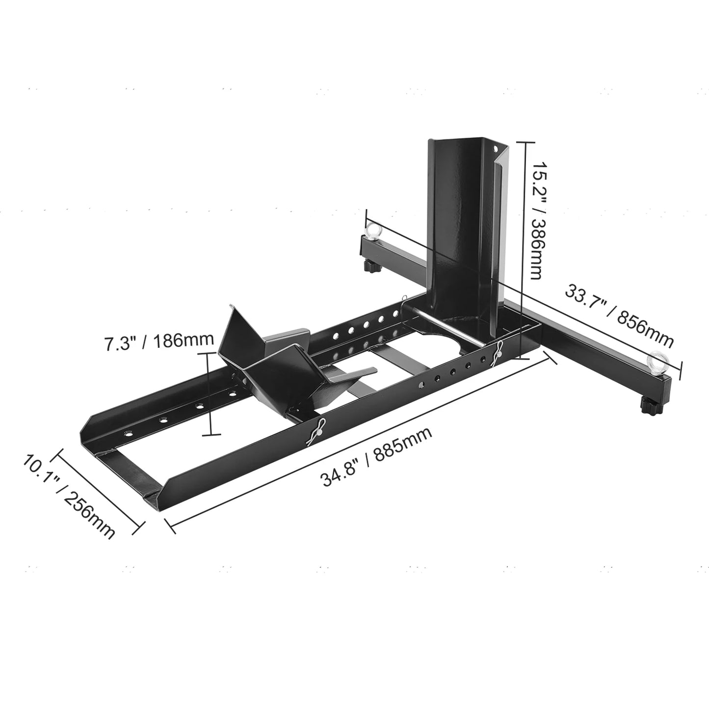 SucceBuy Motorcycle Wheel Chock Upright 1800lbs Heavy-duty Steel Motorcycle Front Wheel Stand with Adjustable Hole For Motorbike