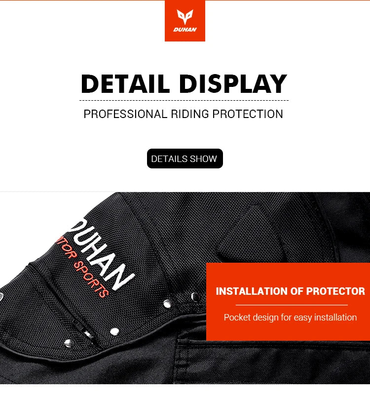 Hendersonshop Motorcycle Jacket Windproof Motocross Jackets Motorcycle Pants Wear-resistant Chaqueta Moto