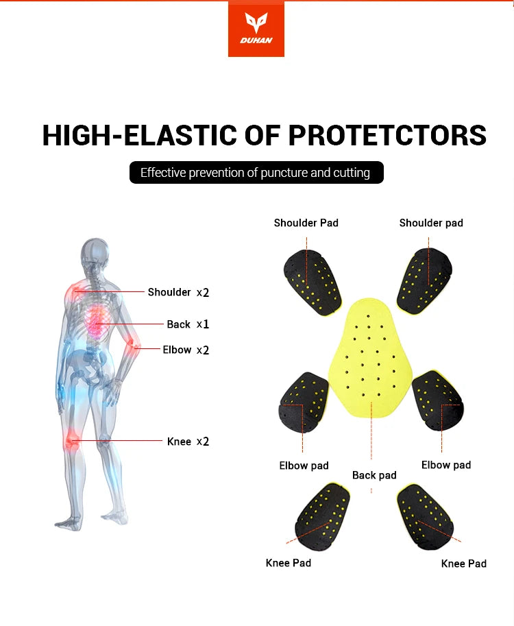 Hendersonshop Motorcycle Jacket Windproof Motocross Jackets Motorcycle Pants Wear-resistant Chaqueta Moto