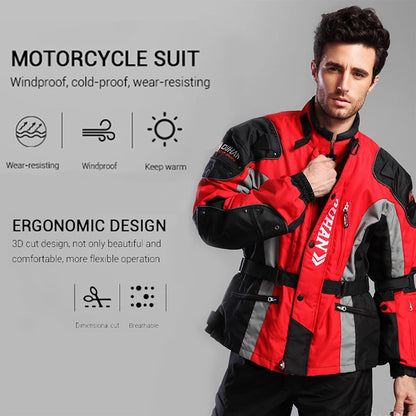 Hendersonshop Motorcycle Jacket Windproof Motocross Jackets Motorcycle Pants Wear-resistant Chaqueta Moto