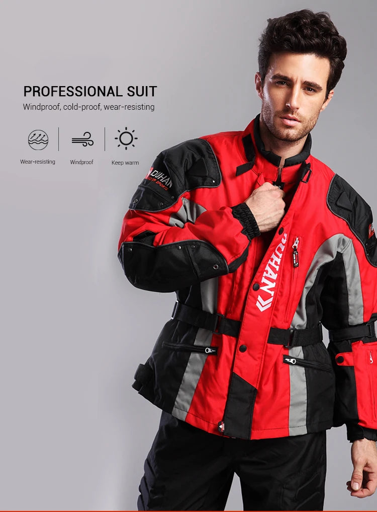 Hendersonshop Motorcycle Jacket Windproof Motocross Jackets Motorcycle Pants Wear-resistant Chaqueta Moto