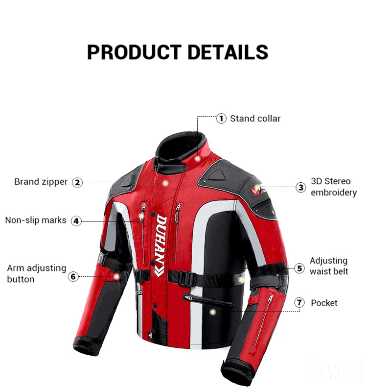 Hendersonshop Motorcycle Jacket Windproof Motocross Jackets Motorcycle Pants Wear-resistant Chaqueta Moto