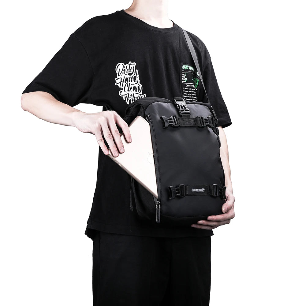 Rhinowalk Tank Bag - feature detail showing motorcycle tank bag features and details