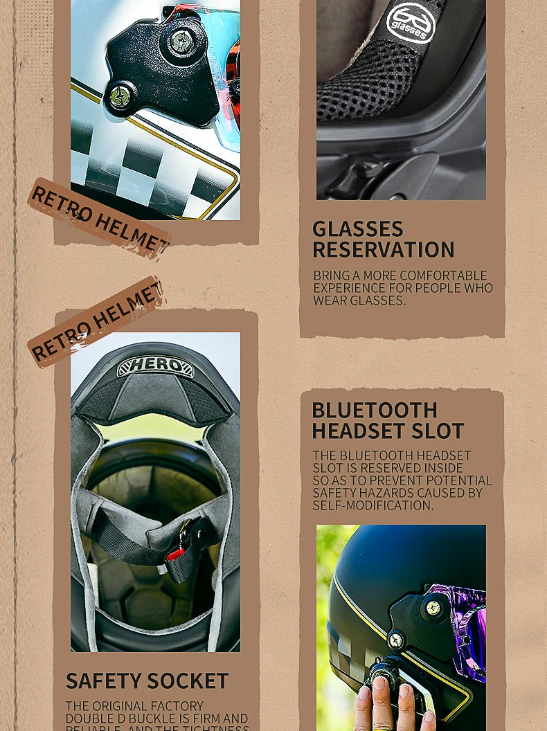 Harley Vintage Half Face Helmet | DOT Certified - View 18 | Henderson Shop