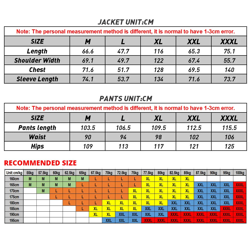 Hendersonshop DUHAN Motorcycle Jacket Pants Suit Waterproof Racing Jacket Protective Motocross