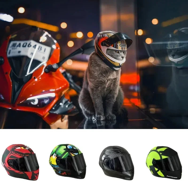 ATUBAN Small Pet Motorcycle Helmet Cat Dog Puppy Mini Helmets,Full