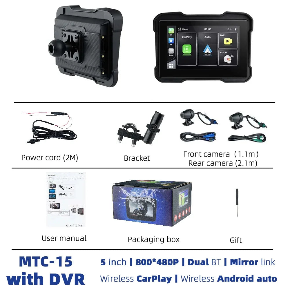 EKIY 5.0" Motorcycle GPS Navigator | CarPlay & Android Auto - View 30 | Henderson Shop