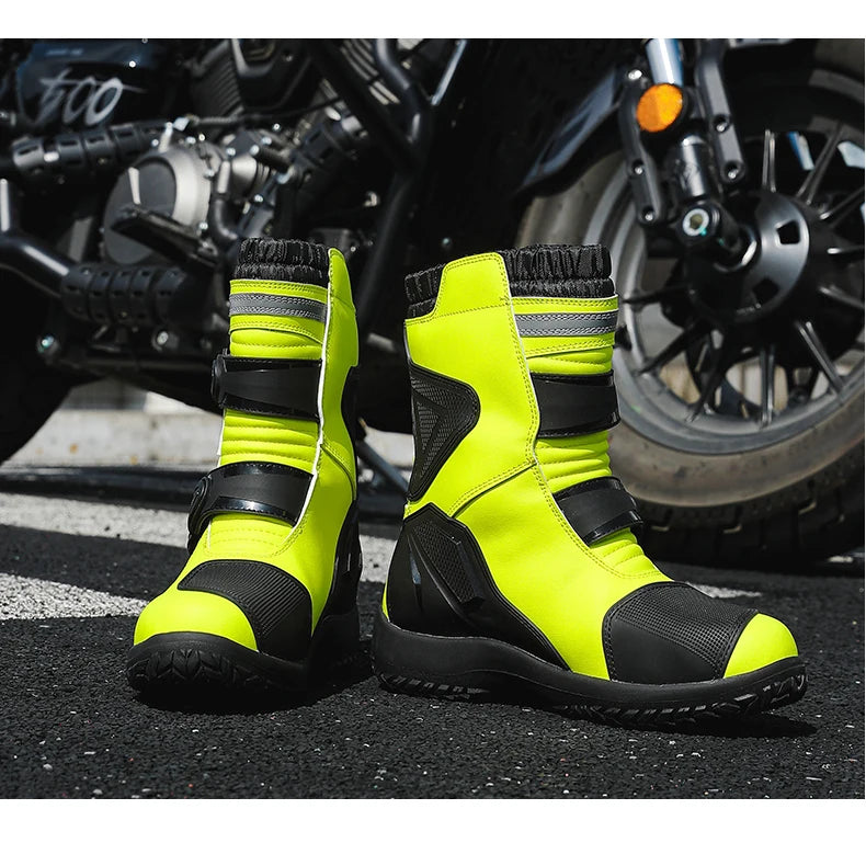 Men Motocross Boots Adventure Low Boots for ADV Riders Sport Touring  Motorcycle Boots Waterproof Riding Shoes Moto Riding Gear