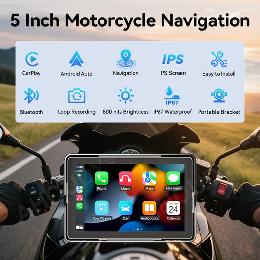 5" Motorcycle GPS Navigator | Bluetooth & CarPlay - View 7 | Henderson Shop