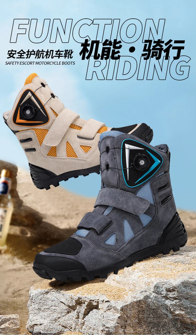 Hendersonshop Motorcycle Boots 2024 New Men Women Motorbike Riding Shoes Breathable