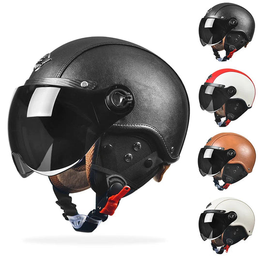 Harley Vintage Half Face Helmet | Leather | Henderson Shop