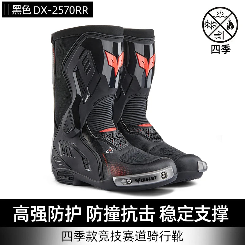 DUHAN New Motorcycle Boots Wear Resistant And Anti Fall Motorcycle Riding Boots Men Motocross Racing Boots