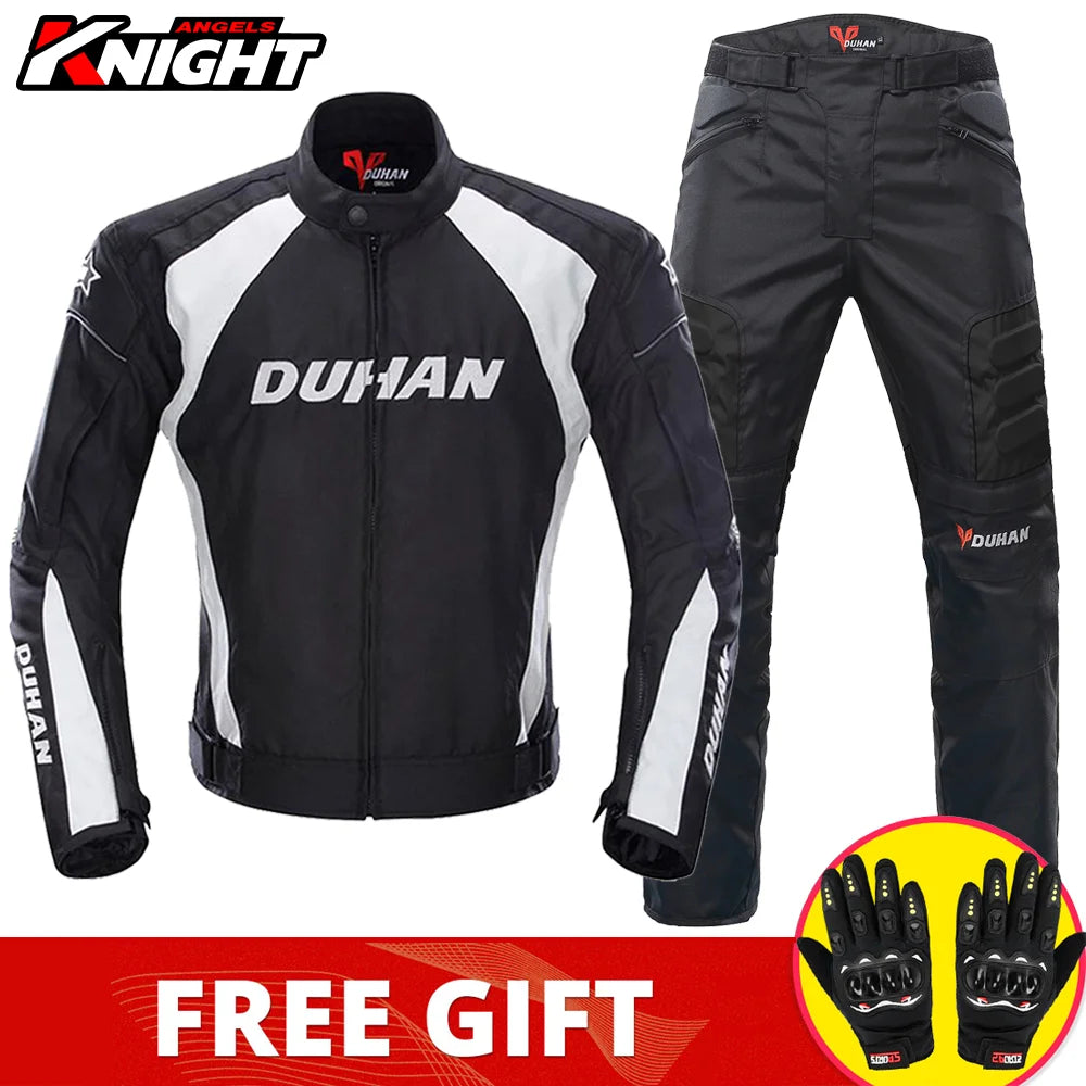 Hendersonshop DUHAN Motorcycle Jacket Pants Suit Waterproof Racing Jacket Protective Motocross