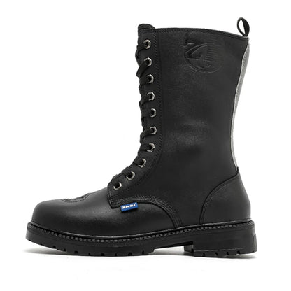 Winter Motorcycle Shoes Men Cruiser Boots Motocross Boots Motorbike Tall Boots Portland Shoes for Worker Adventure Black Leather