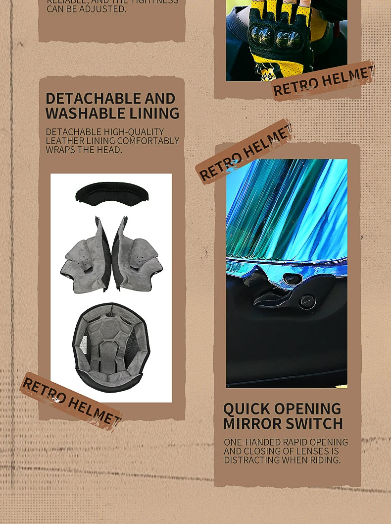 Harley Vintage Half Face Helmet | DOT Certified - View 19 | Henderson Shop