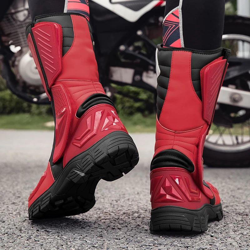 Motocross Dirt Bike Boots Off-Road Motorcycle Riding Shoe TPU Protection Ankle Support Anti-Slip Sole Adventure Enduro Boots Men