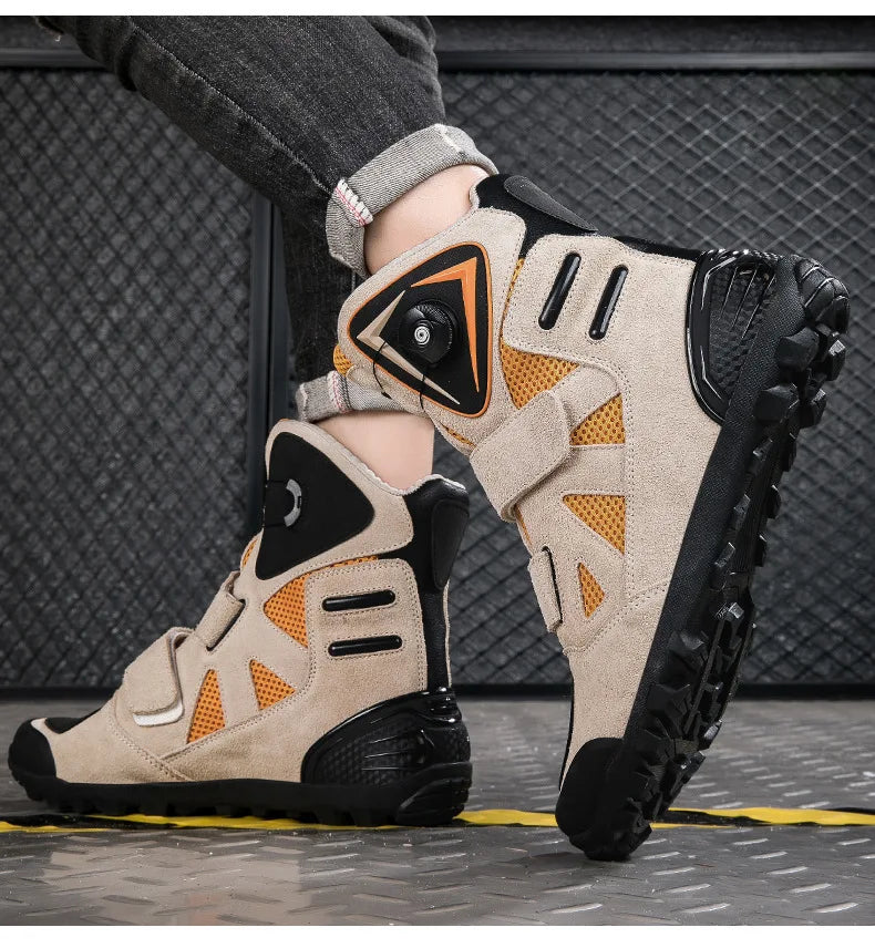 Hendersonshop Motorcycle Boots 2024 New Men Women Motorbike Riding Shoes Breathable