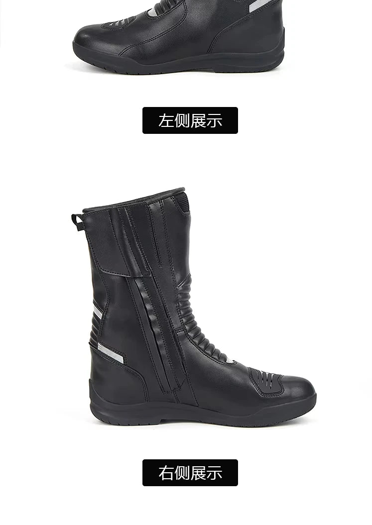 Men's Motorcycle Boots Waterproof Racing Boots Anti Fall Women Motocross Equipment Wear-resistant Rally Shoes Safety Riding
