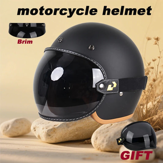 Retro Motorcycle Helmet with Goggle Set - Vintage Style - View 8 | Henderson Shop