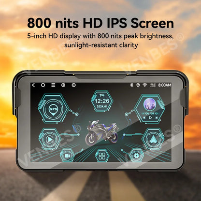Venbes Motorcycle GPS Navigator | CarPlay & Android Auto - View 5 | Henderson Shop