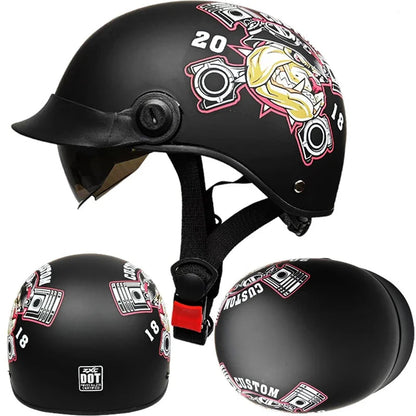 Vintage Half Face Helmet | DOT Certified - View 6 | Henderson Shop