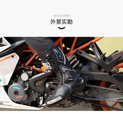 Men's Motorcycle Boots Waterproof Racing Boots Anti Fall Women Motocross Equipment Wear-resistant Rally Shoes Safety Riding