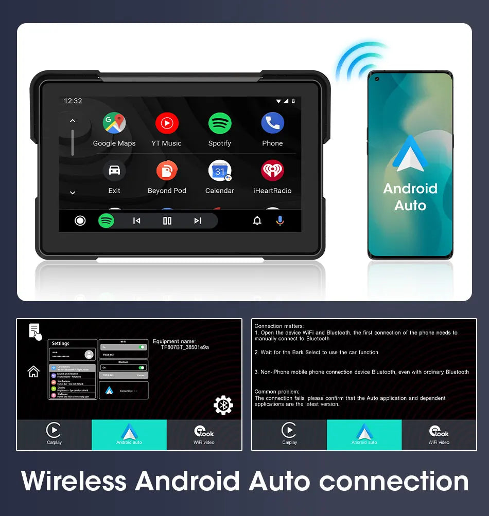 7" Motorcycle GPS Navigator | CarPlay & Android Auto - View 11 | Henderson Shop