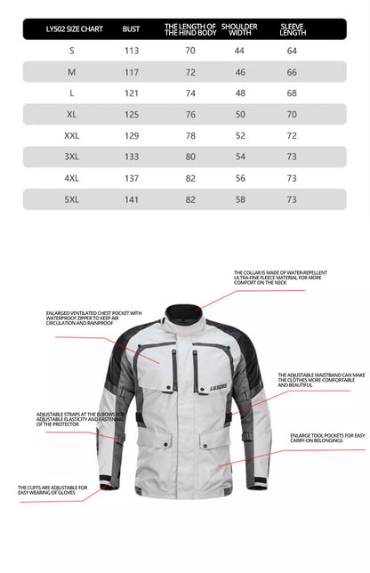Motorcycle Jacket Pants Suit Waterproof Men Motorbike Riding Moto Jacket Prot... | Henderson Shop