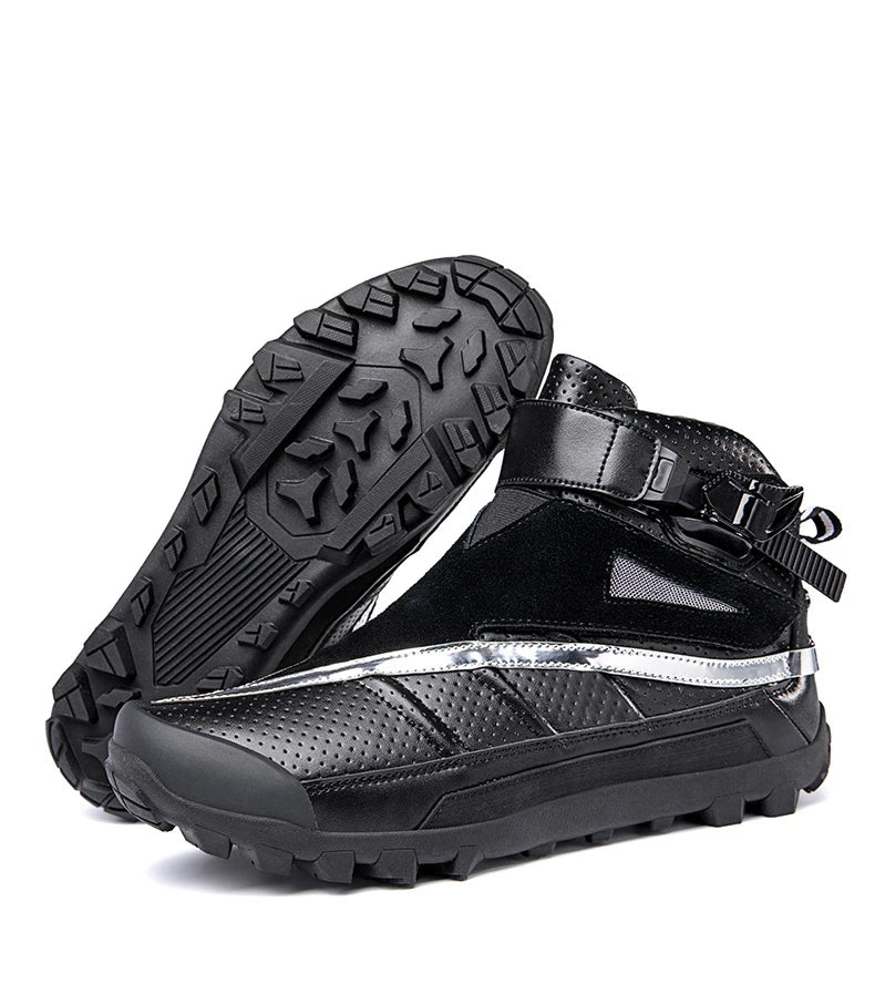 Hendersonshop Motorcycle boots Casual men's motorcycle shoes Motorcycle riding shoes Leather