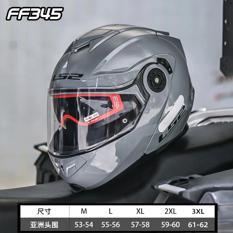 Hendersonshop Original LS2 FF345 Motorcycle Helmet Flip Up Full Face Casque