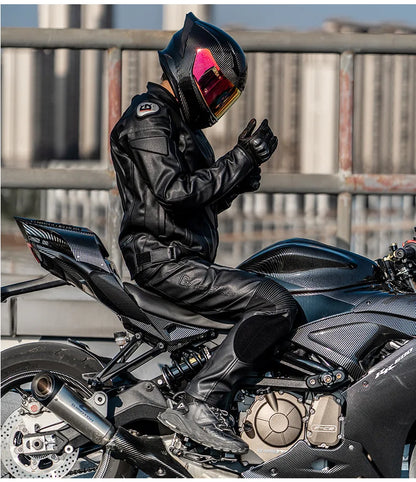 Leather Motorcycle Jacket Men's Chaqueta Moto Waterproof Moto Suit Motorbike ... | Henderson Shop