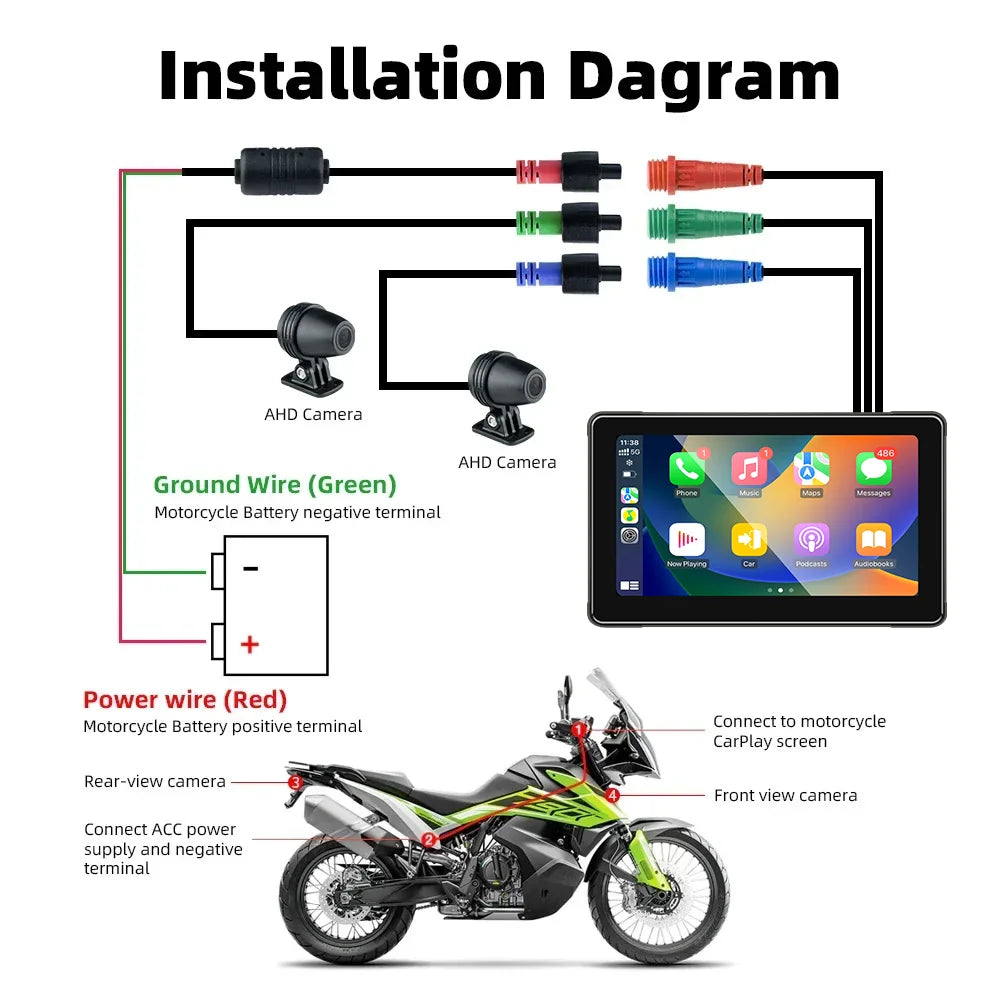 Srnubi 7" Motorcycle GPS Navigator | Waterproof & CarPlay - View 38 | Henderson Shop