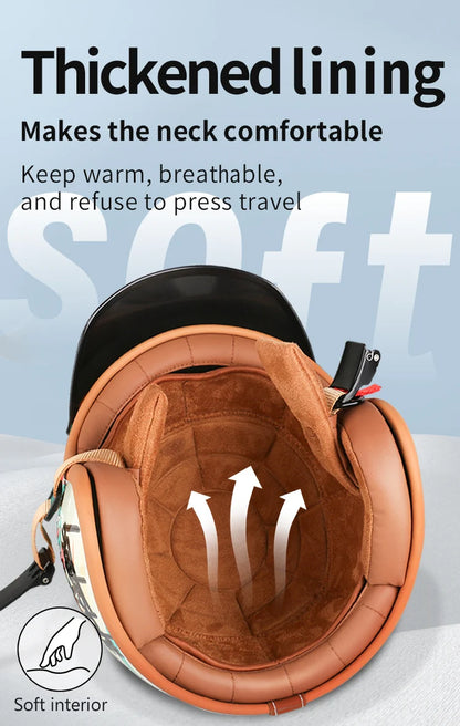 Retro Motorcycle Helmet with Goggle Set - Vintage Style - View 4 | Henderson Shop