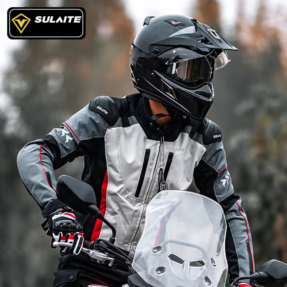 Helmets - Waterproof Men Motorcycle Jackets Windproof Motorcycle Rally Clothes Detachable Warm