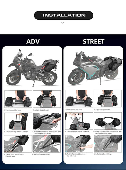 Rhinowalk Motorcycle Bag 100%Waterproof 18L/28L/48L Large Capacity 2 Pcs Univ... | Henderson Shop