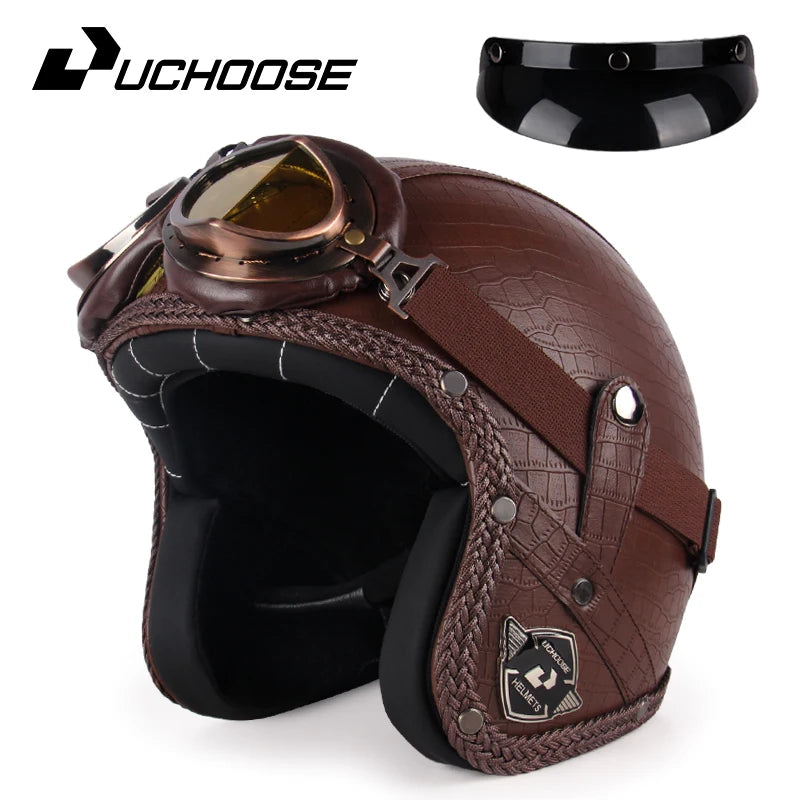 Uchoose Vintage Half Face Helmet | Leather - View 24 | Henderson Shop