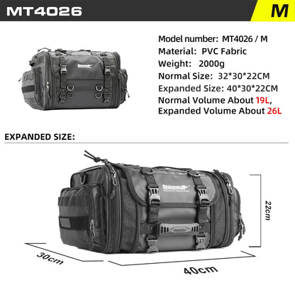Rhinowalk Travel Luggage Bag - additional view showing motorcycle luggage bag features and details