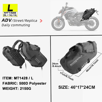Rhinowalk Motorcycle Bag 100%Waterproof 18L/28L/48L Large Capacity 2 Pcs Univ... | Henderson Shop