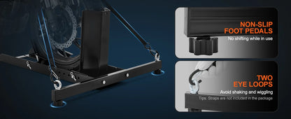 SucceBuy Motorcycle Wheel Chock Upright 1800lbs Heavy-duty Steel Motorcycle Front Wheel Stand with Adjustable Hole For Motorbike